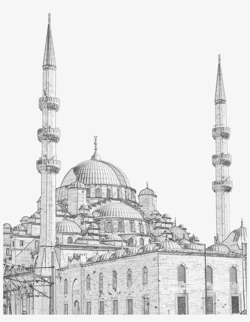 Clipart Free Download Taj Mahal Painting Line Transprent - Tranh Vẽ Đền Taj Mahal, transparent png