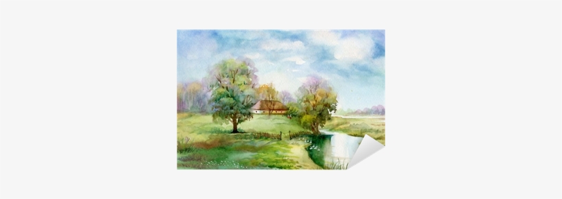 Watercolor Landscape Collection - My Art Outlet 'journey To Love' Graphic Art Print On, transparent png