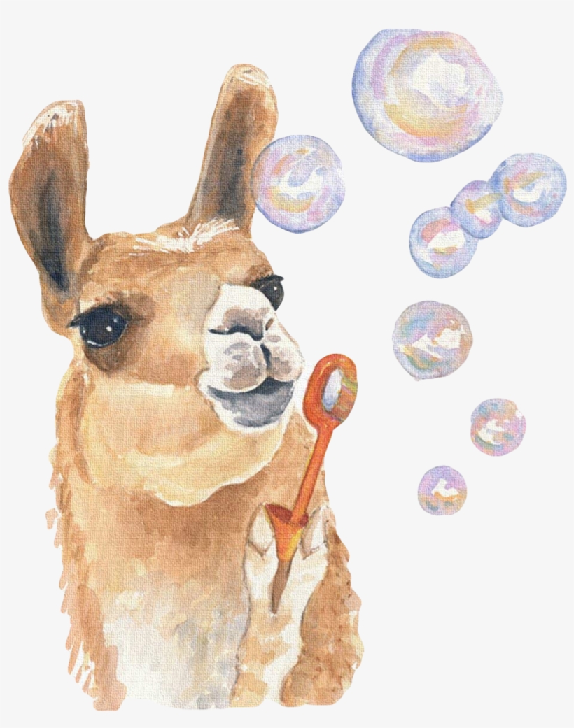 Escapades Of A Mama Llama - Llama Watercolor, transparent png