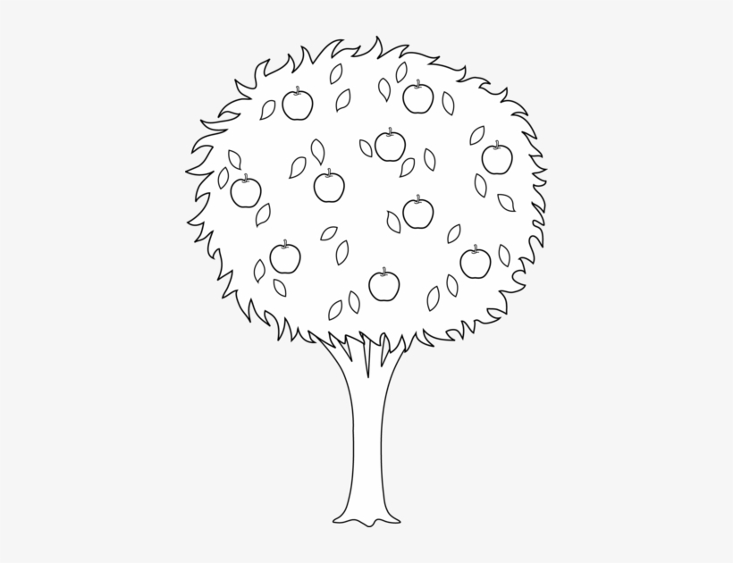 Clip Art Transparent Collection Of High Quality - Apple Tree Black And White, transparent png