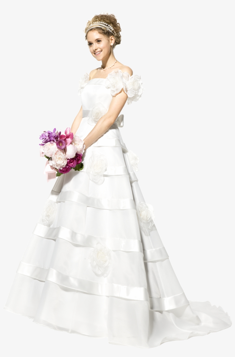 Woman In Wedding Dress Png, transparent png