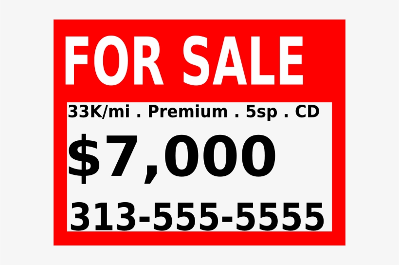 Image Free For Clip Art At Clker Com Vector - Sale Signs For Cars, transparent png