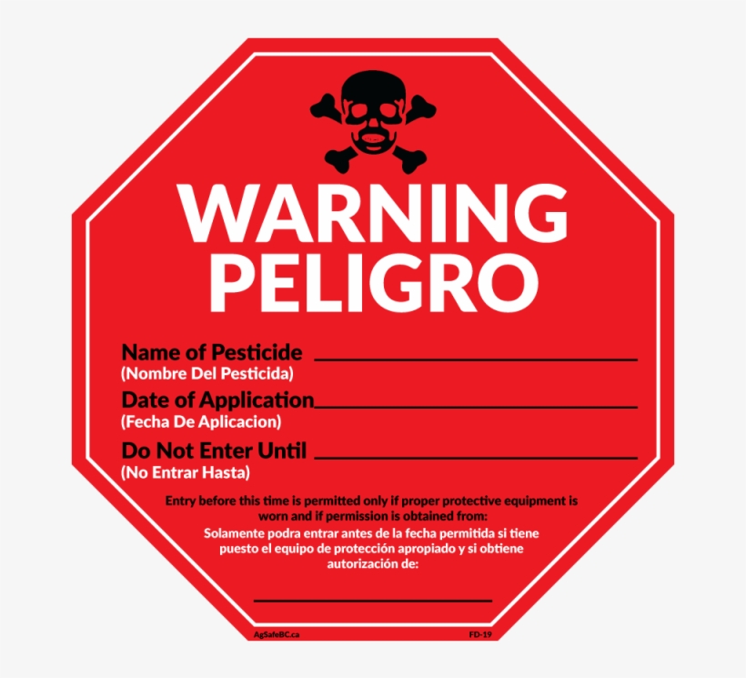 Pesticide Warning - Sign, transparent png