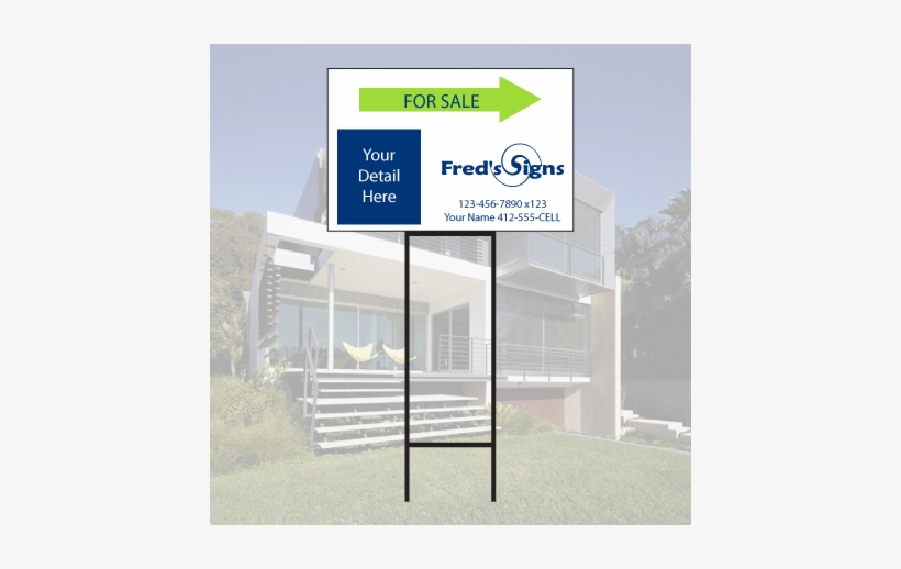 Aluminum Sign Faces Directional Sign With Round Rod - Llc Real Estate Signs, transparent png