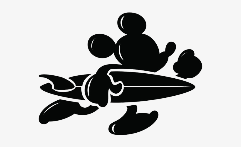 Disney Silhouette Clip Art Clipart Panda Free Clipart - Mickey Mouse Surf, transparent png