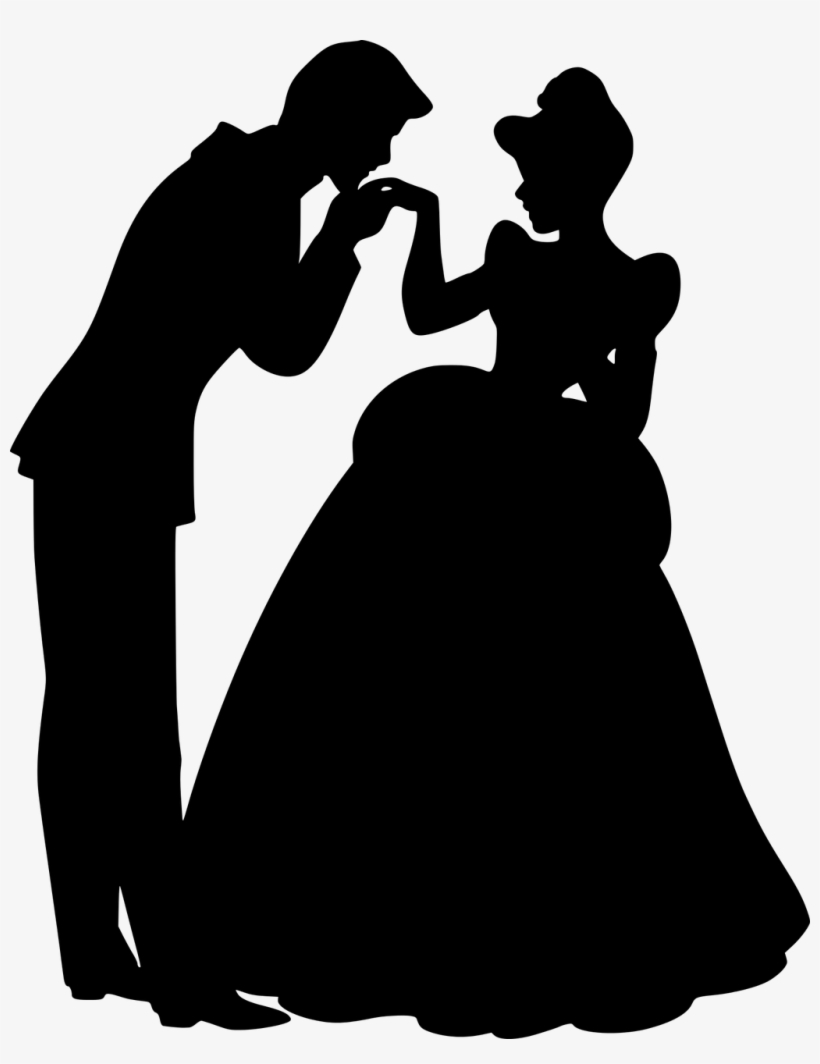 Cinderella Castle Silhouette - Cinderella And Prince Charming Silhouette, transparent png