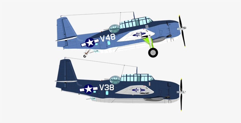 Airplane, Historical, Navy, Usa, Ww - Самолет С Пропеллером Png, transparent png