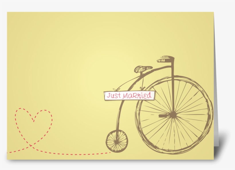Wedding Vintage Just Married Greeting Card - Wedding, transparent png
