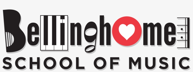 Bellinghomeschoolofmusic Logo Black Red Dropshadow - Heart, transparent png