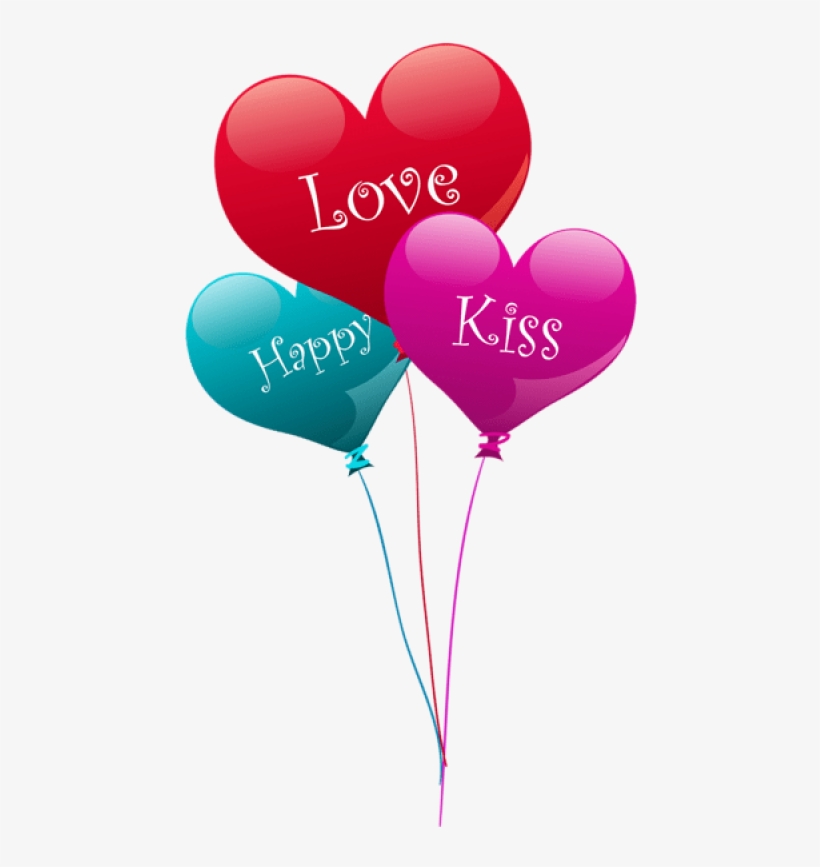 Free Png Download Transparent Heart Kiss Love Happy - Happy Valentines Day Balloons Png, transparent png