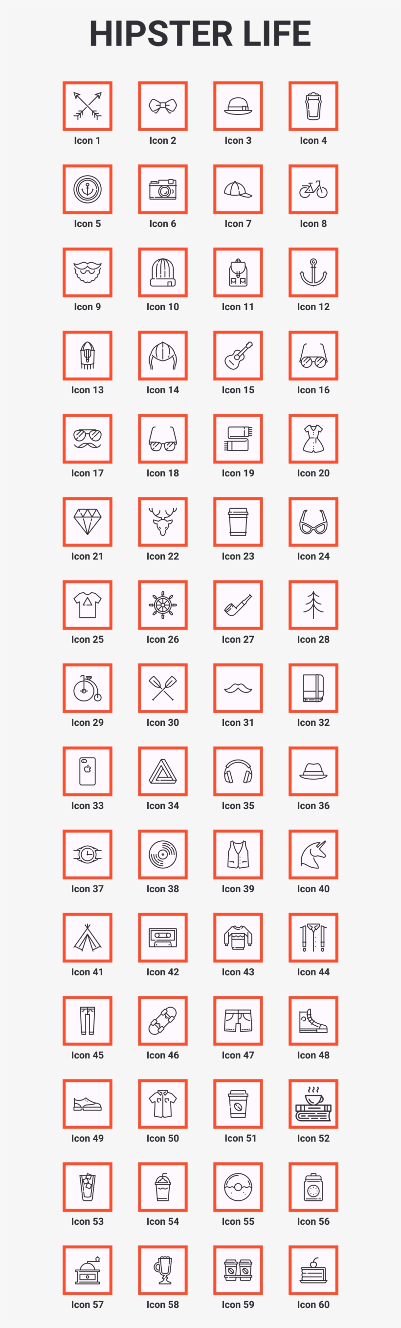 Hipster Life Animated Icons And Elements After Effects - Graphics, transparent png