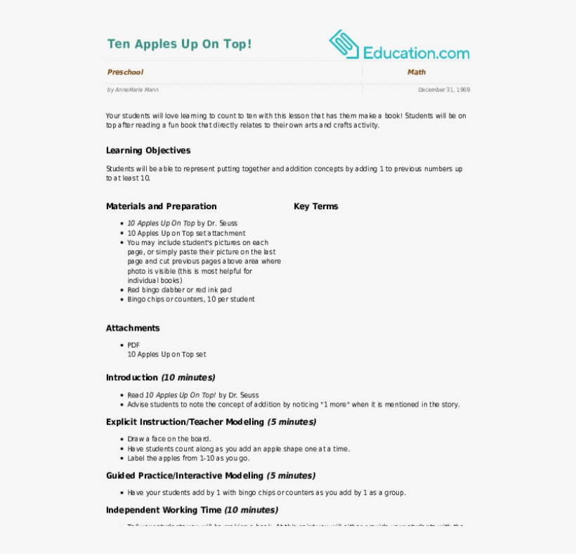 Ten Apples Up On Top - Example Of Fact Sentence, transparent png