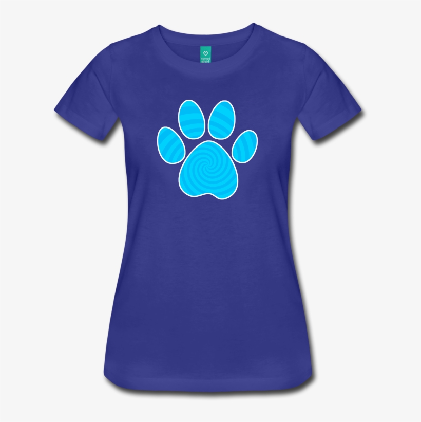 Dog Paw Print, Blue Spiral T-shirt - T-shirt, transparent png