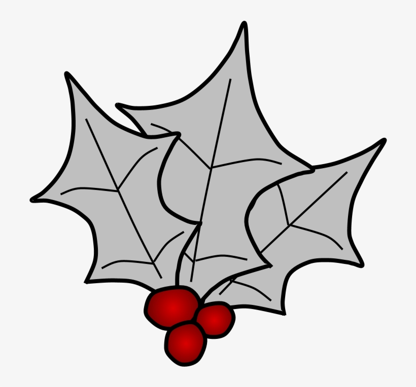 Holly, Berries, Leaves Together, Silver, Png, transparent png