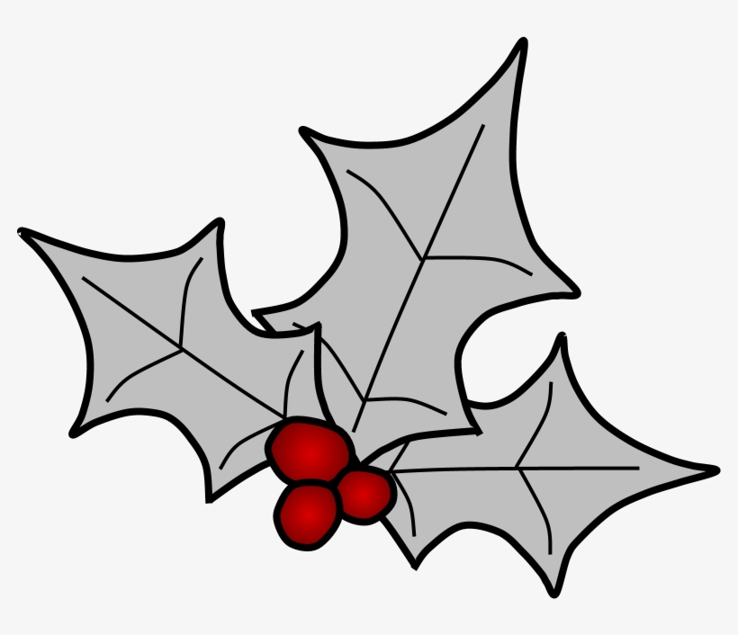 Holly, Berries, Leaves Spread, Silver, Png - Illustration, transparent png