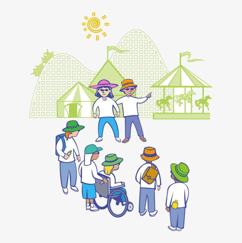 Free Kids Visiting Theme Park Clip Art - Amusement Park Clipart, transparent png