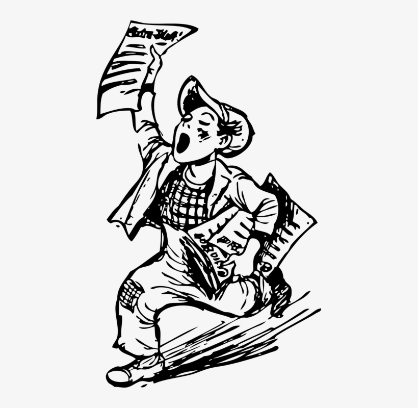 Newspapers - Newspaper Boy Clip Art, transparent png