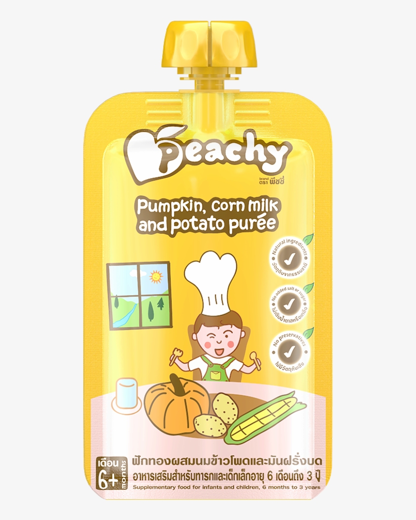 Peachy Baby Puree Pumpkin Corn Milk & Potato - Peachy Baby Food, transparent png