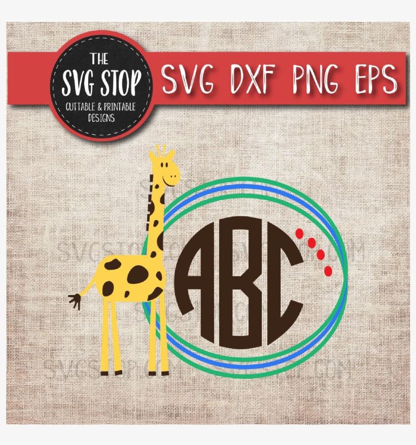 Giraffe Monogram Frame Example Image - Clip Art, transparent png