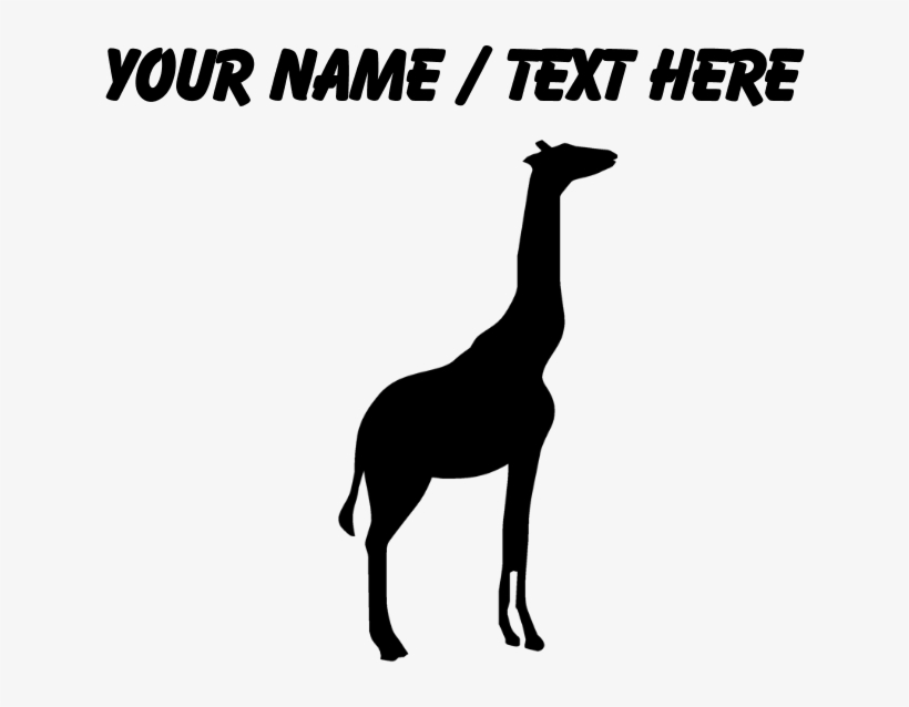 Personalized Black Giraffe Silhouette Shower Curta - Giraffe, transparent png
