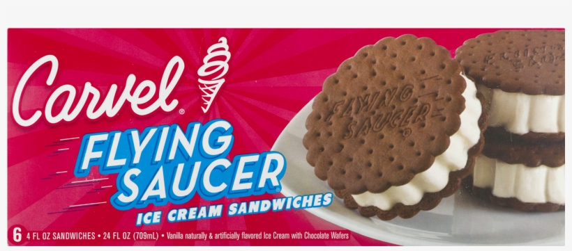 Rich Products Carvel Flying Saucer Ice Cream Sandwiches, - Chocolate, transparent png