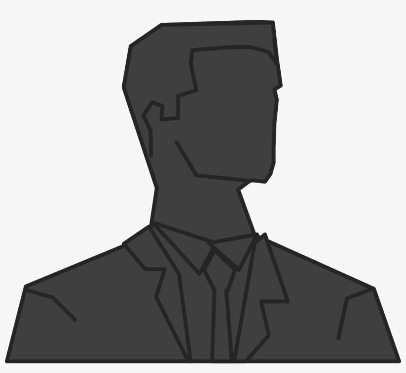 Silhouette Man Front Darkgrey - Illustration, transparent png