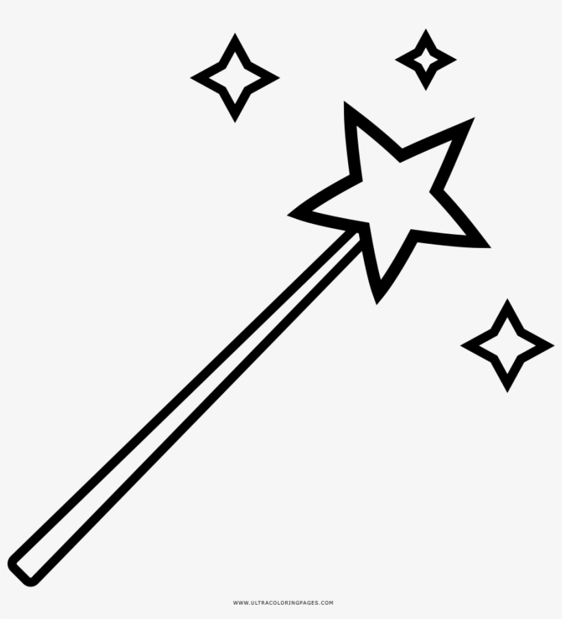 Wand Coloring Page - Varita Magica Para Pintar, transparent png