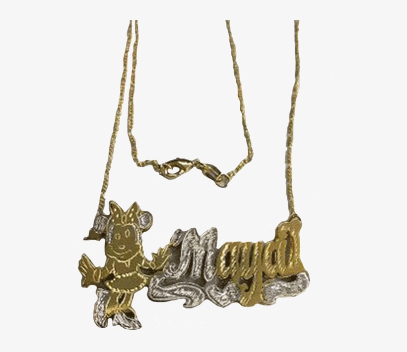 Gold Cartoon Nameplate Necklace - Necklace, transparent png