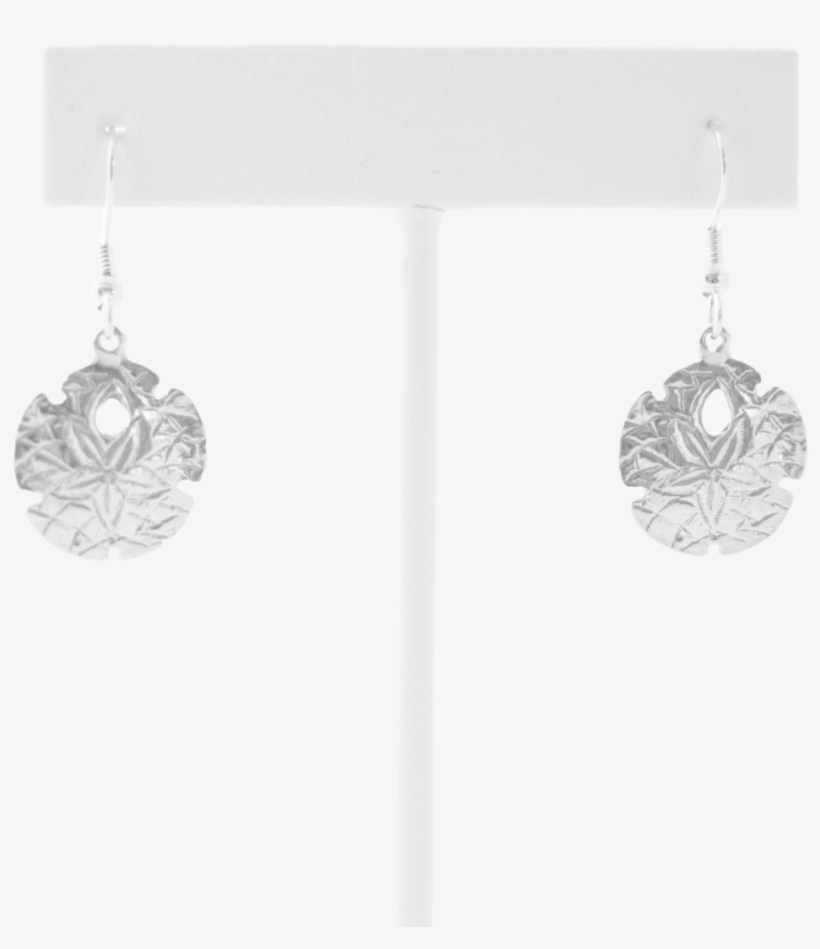 Pewter Sand Dollar Drop Earrings - Earrings, transparent png