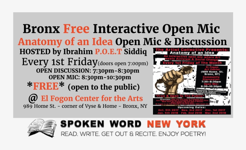 Bronx Free Open Mic - Flyer, transparent png