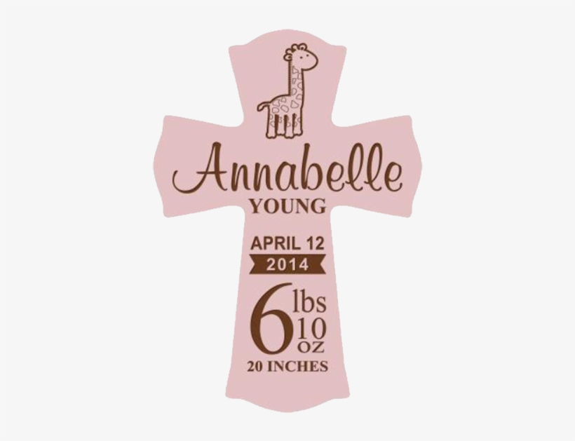 Pink Child's Cross Custom Engraved -cross Ornament - Golden Spoon, transparent png