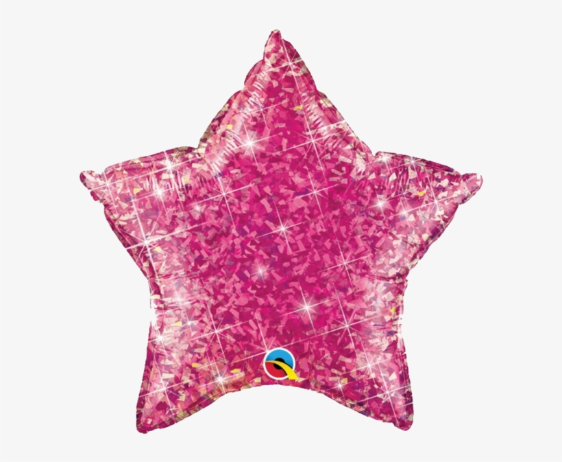 20″ Holographic Pink Star Foil Balloon - Balloon, transparent png