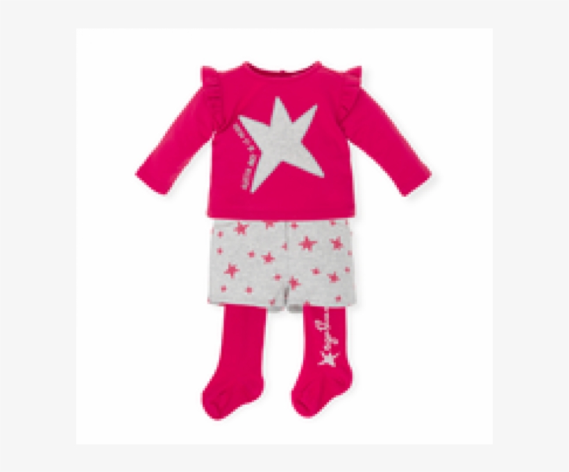Agatha Ruiz De La Prada Pink Star Shorts Top And Tights - Girl, transparent png