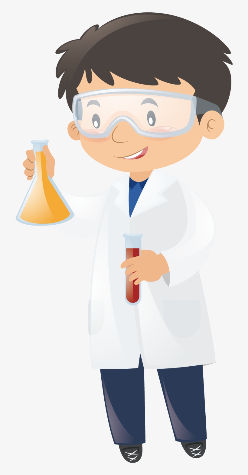 Science Laboratory Beaker Illustration Vector - Scientist Illustration, transparent png
