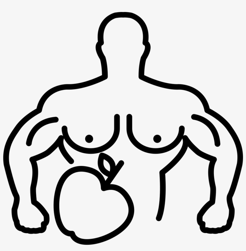 Male Muscular Outline With Apple Comments - Imagenes De Contorno, transparent png