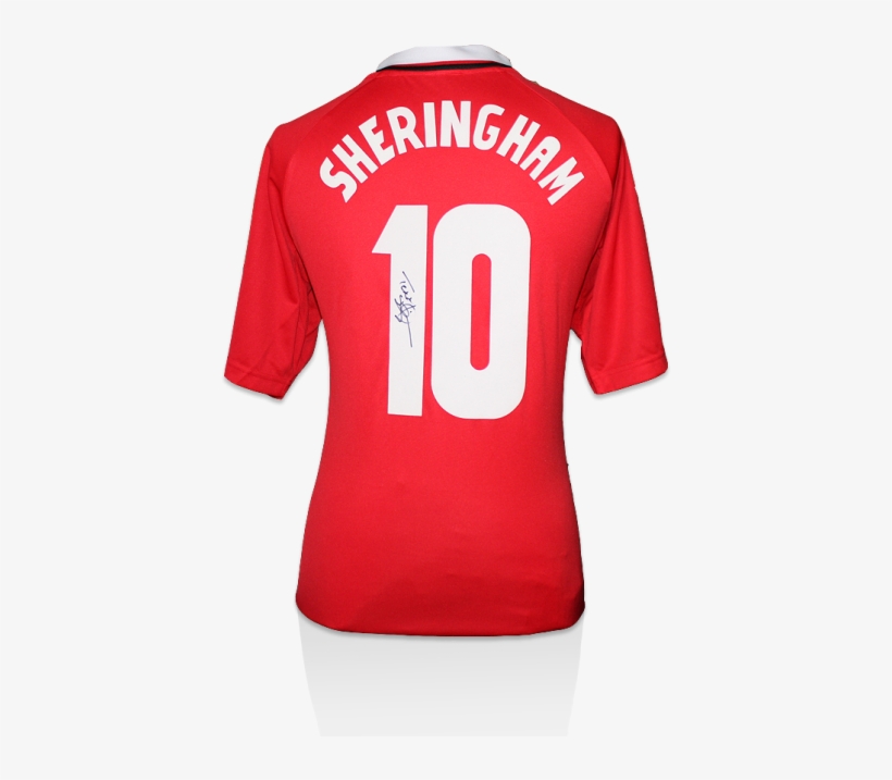 Teddy Sheringham Back Signed Manchester United Shirt - Manchester United Uniform Png, transparent png