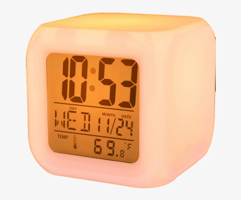 Itd Gear 7 Color Led Digital Alarm Clock W/temperature - Radio Clock, transparent png