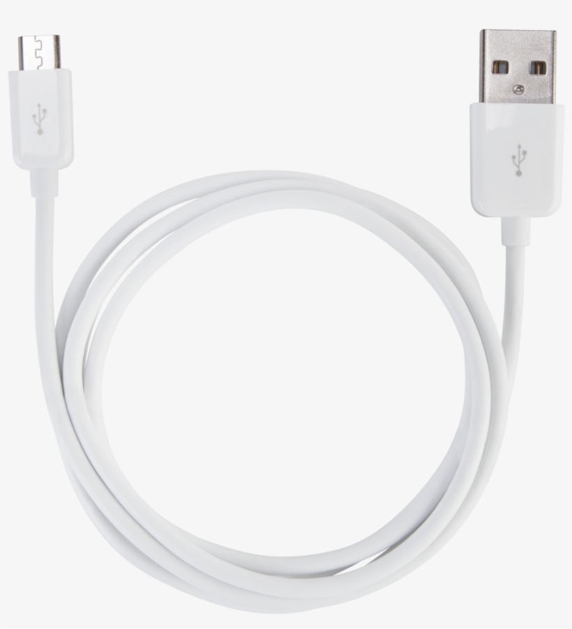 Micro-usb To Usb Cable - Micro Usb Cable White Png, transparent png