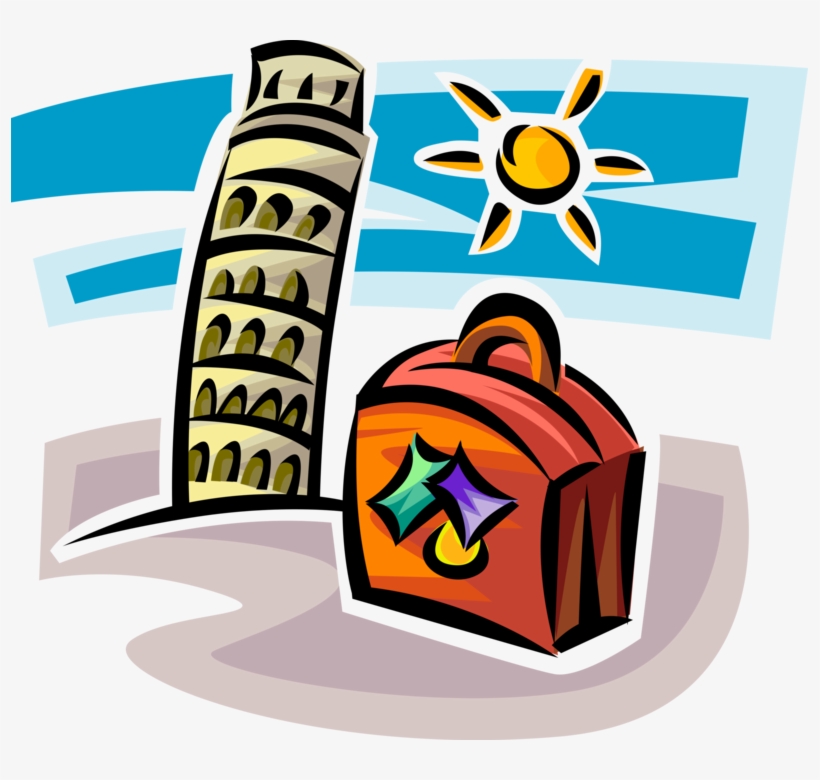 Vector Illustration Of Leaning Tower Of Pisa Campanile, transparent png