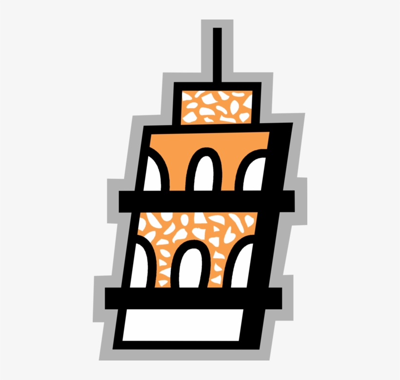 Vector Illustration Of Leaning Tower Of Pisa Campanile, transparent png
