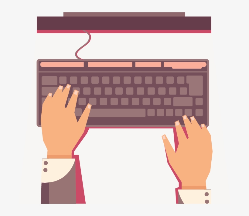Typing Png - Hands On Keyboard Vector Png, transparent png