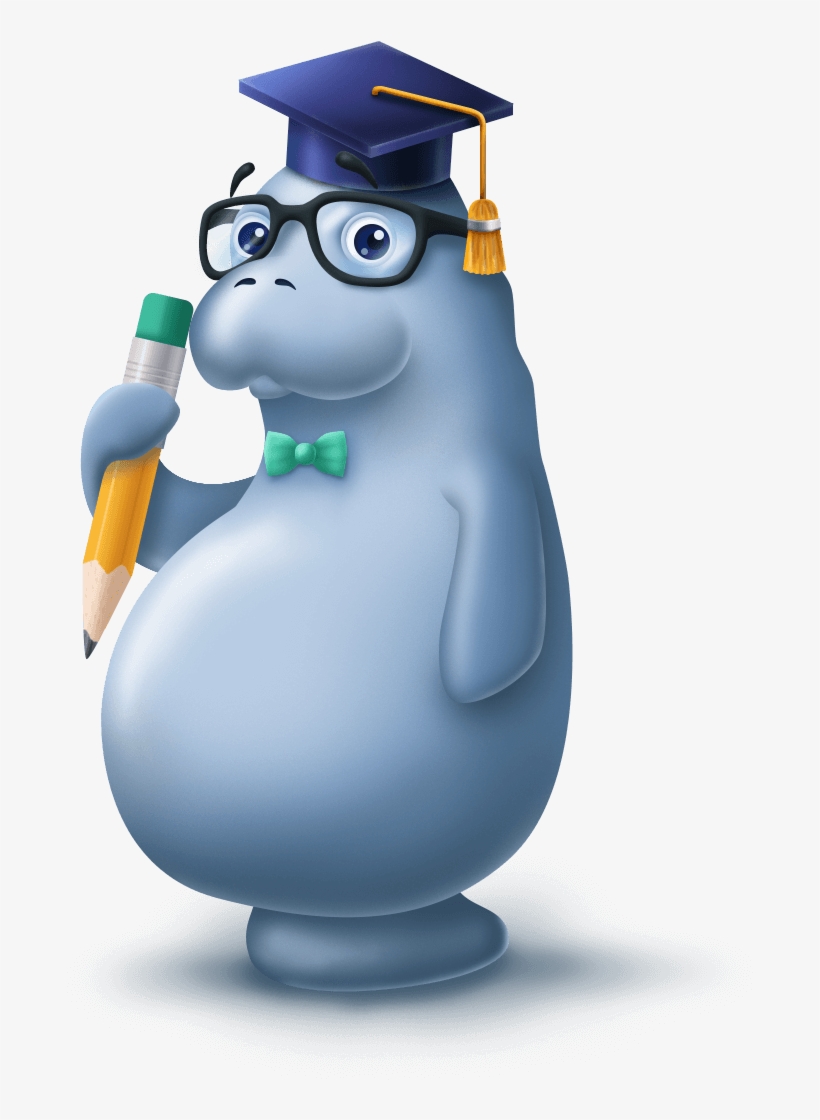 Typing Manatee - Cartoon, transparent png