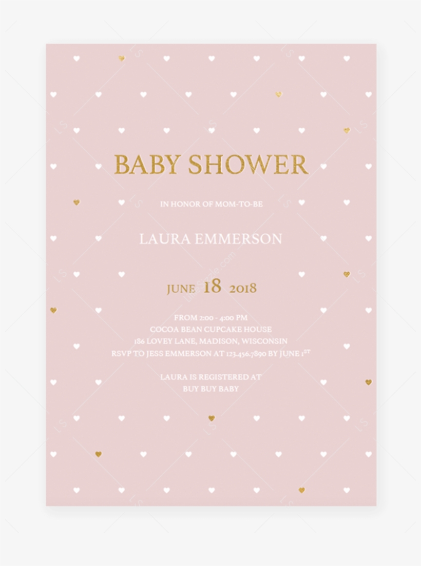 Pink And Gold Baby Shower Invitation Pdf Template By - Camisa Abercrombie Gola Padre, transparent png