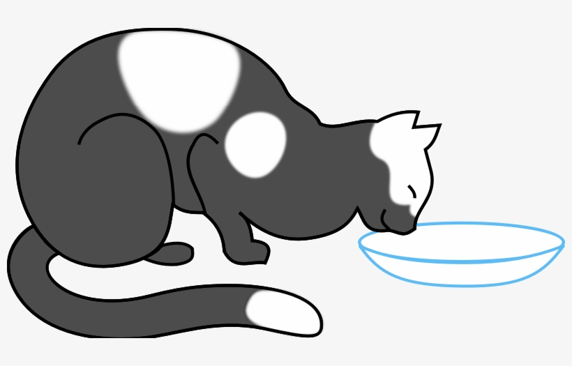 Greed - Cat Drinking Milk Clipart, transparent png