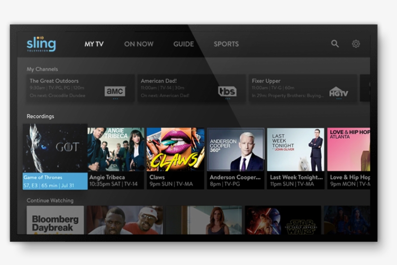 Sling Tv Screen - Sling Tv, transparent png