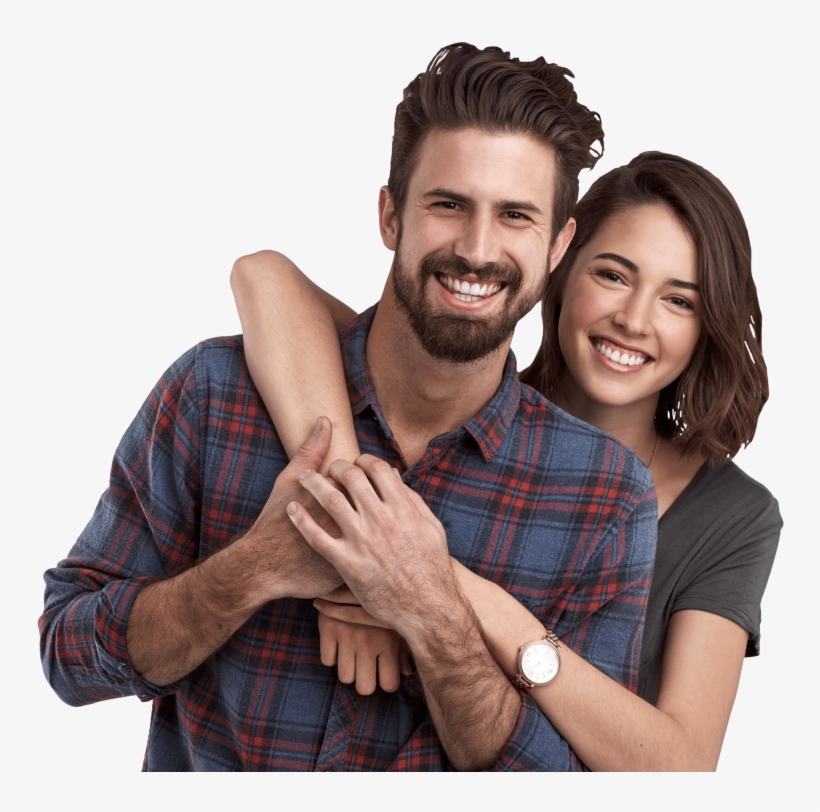 Couple Posing And Smiling Flipped - Love, transparent png