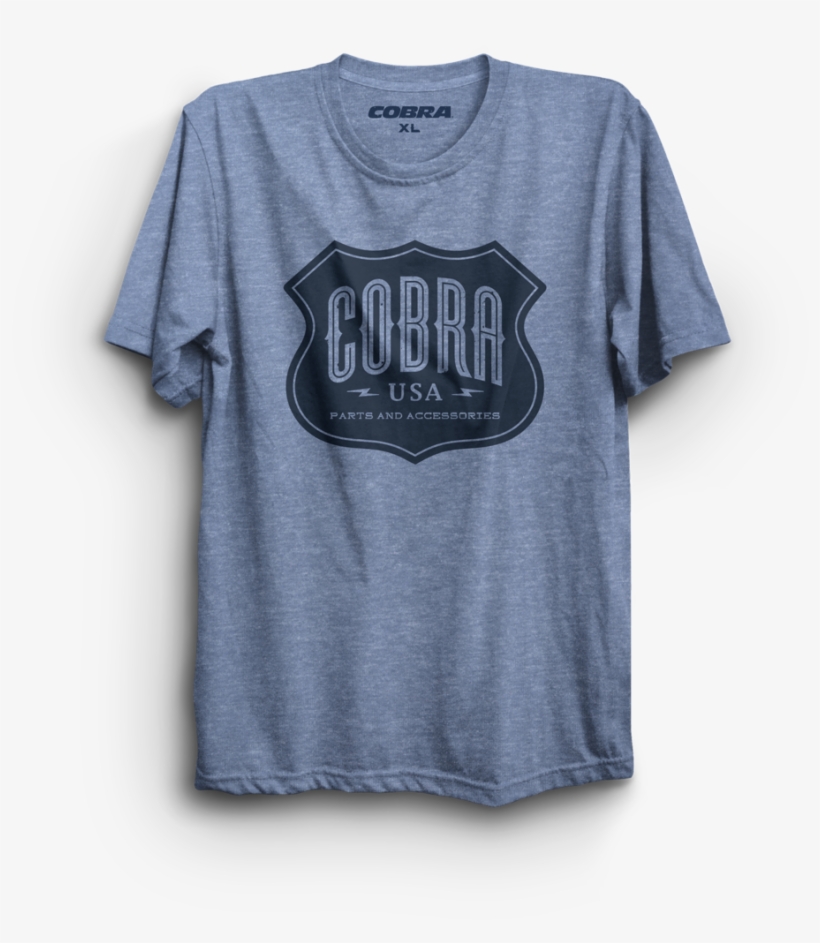 Cobra Tshirt Mockup Badge Logo Heather Light Blue V2, transparent png