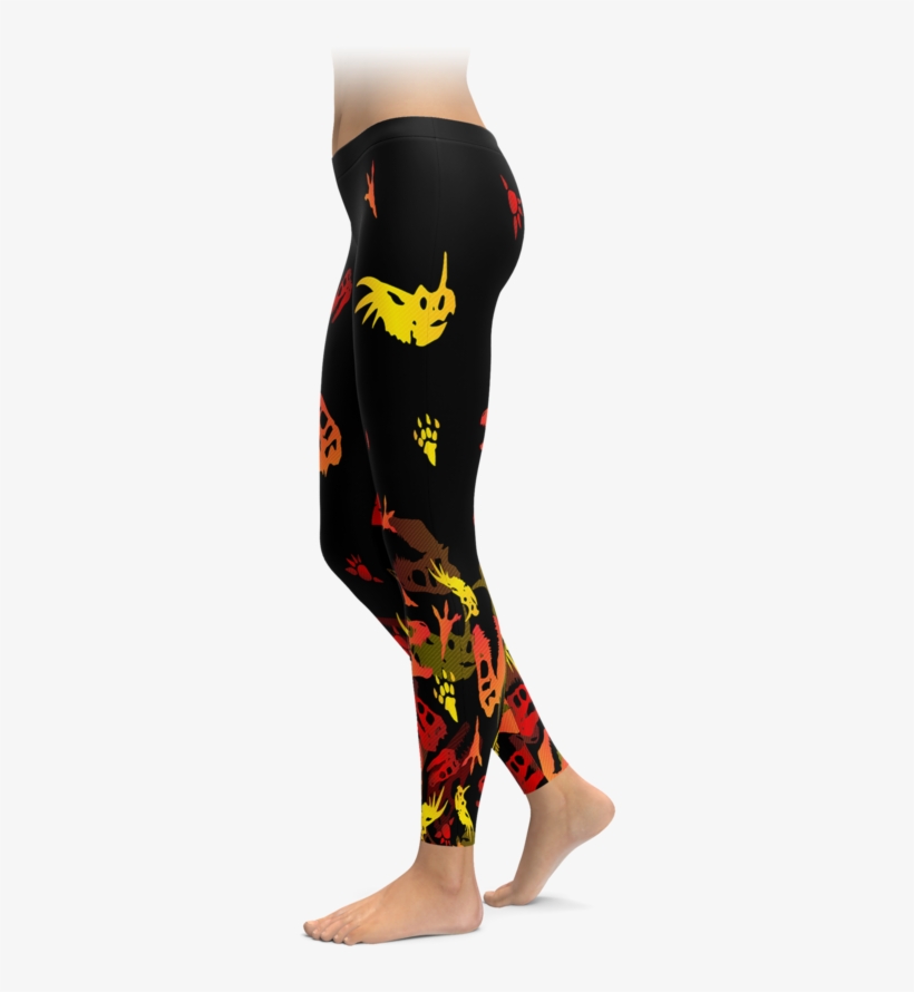 Falling Dinosaur Bones Leggings - Powered By Plants Leggings, transparent png
