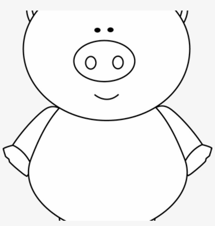Pig Clipart Black And White Cute Pig Clip Art Pig Clip - Cartoon, transparent png