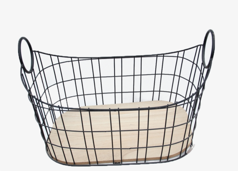 Gridwall Mesh Oval Shape Iron Wire Basket With The Storage Basket
